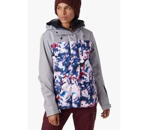 ROXY JETTY Snowboard Jacket Small Mazarine Blue Mind Jingle Floral *SHELL ONLY*